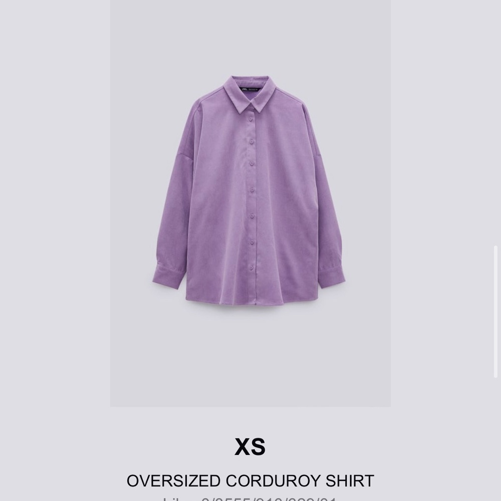 ZARA Oversized corduroy shirt (2 colors!)
